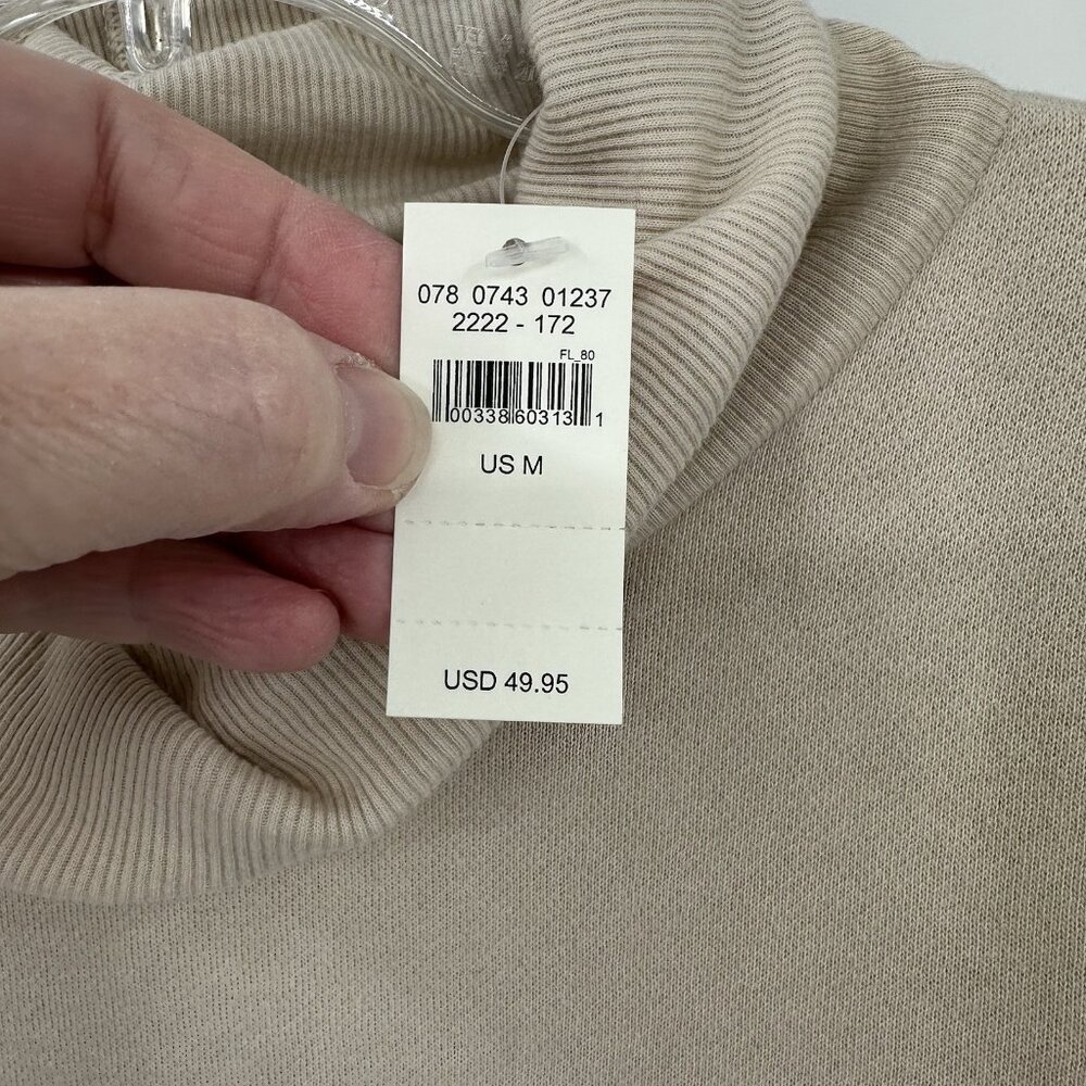 NEW AERIE turtleneck sweater pullover long sleeve sweatshirt beige oversized M - Picture 7 of 9